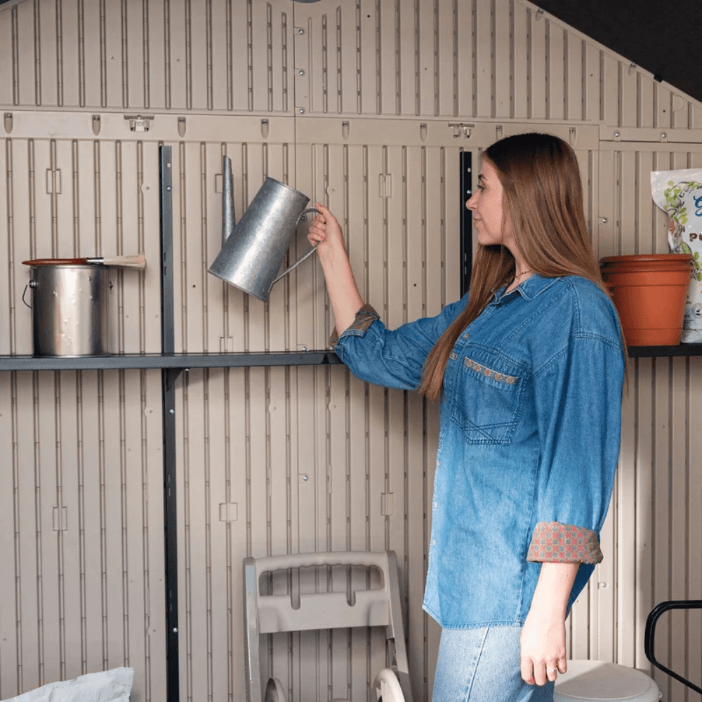 Lifetime 8 Ft. x 10 Ft. High-Density Polyethylene (Plastic) Outdoor Storage Shed with Steel-Reinforced Construction image 3