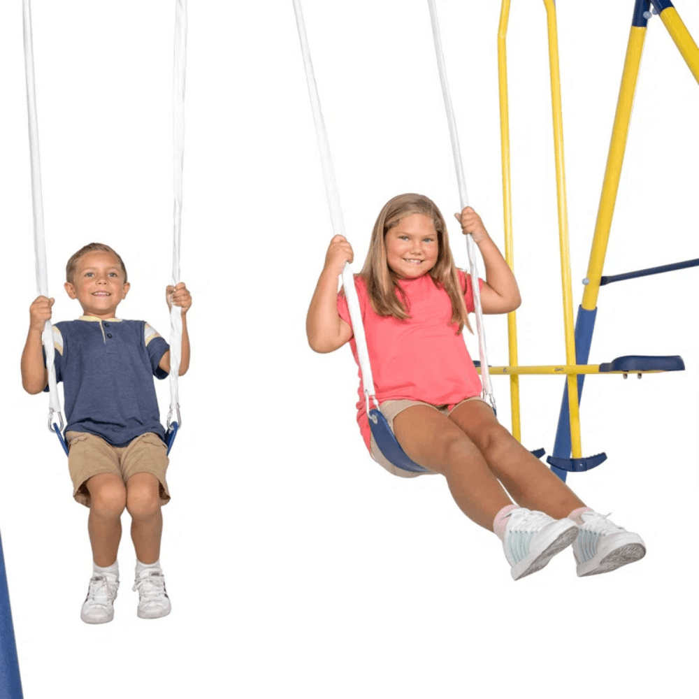 Sportspower Super 10 Metal Swing Set with Lifetime Warranty on Blow Molded Slide image 7