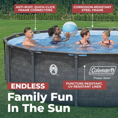 Coleman Power Steel 16 ft. x 42 in. Round Metal Frame Above Ground Pool Set image 8
