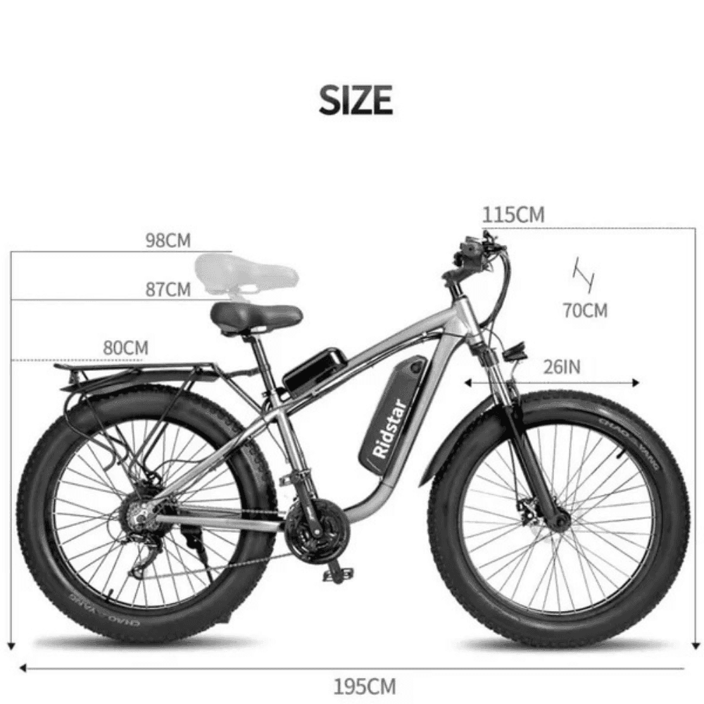 Ridstar E26 Pro Dual Motor 2000W 48V 23AH / E26 1000W 48V 15.6AH E-Bike image 2