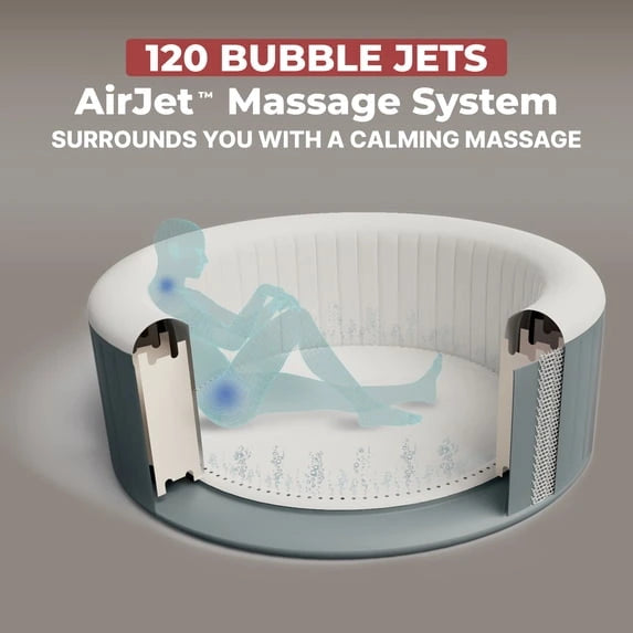 Coleman SaluSpa Bahamas AirJet 2-4 Person Circle Inflatable Hot Tub with Pump #P08411 image 1