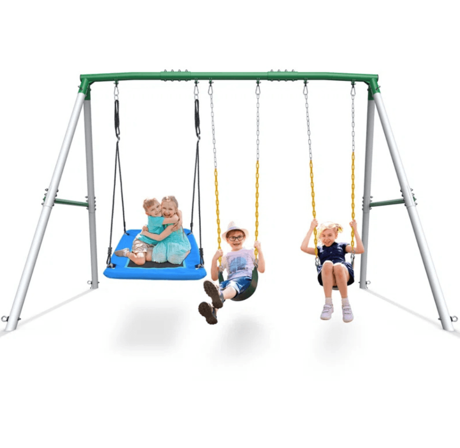 660lbs Heavy Duty Swing Set With 1 Platform Swing, 2 Belt Swings image 0