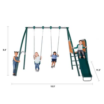 Sportspower Alta Oaks 10′ Heavy Duty Swing Set with Lifetime Warranty on 6′ Double Wall Slide image 3