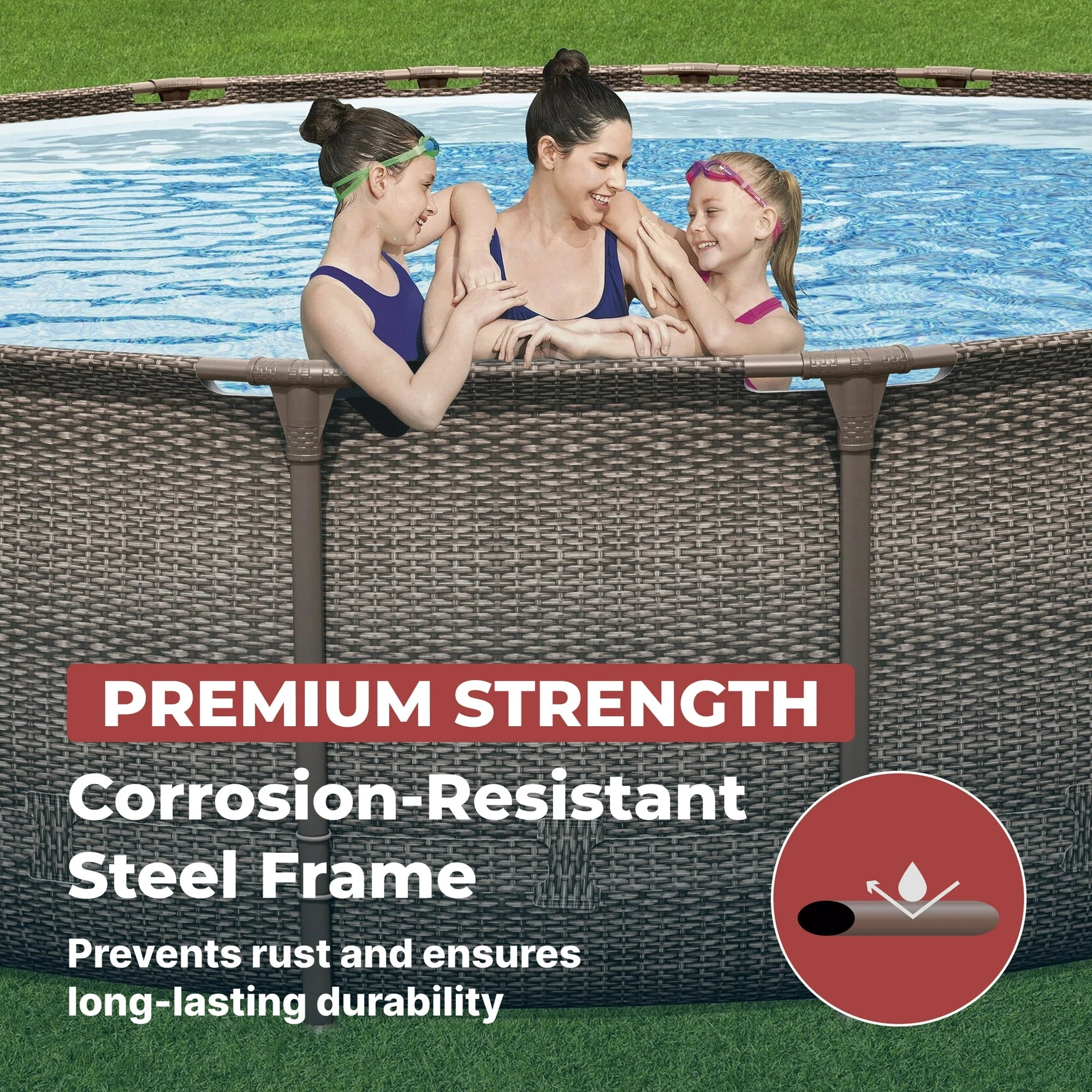 Coleman Power Steel 18 ft. x 48 in. Round Metal Frame Above Ground Pool Set image 6