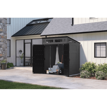 Suncast 6-Feet x 4-Feet Modernist Lean-to Resin Storage Shed (Floor Included) in Gray | BMS6583T image 9