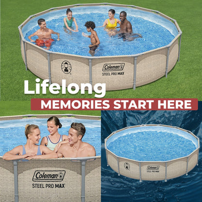 Coleman Steel Pro Max 14′ x 33″ Round Metal Frame Above Ground Pool Set image 8