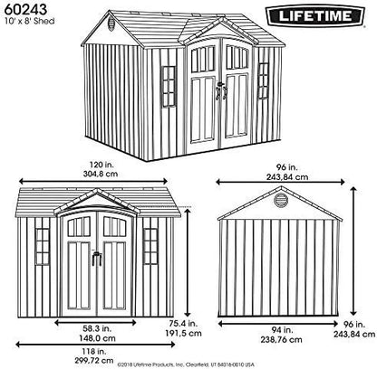 Lifetime 60243 10 x 8 Ft. Outdoor Storage Shed image 6