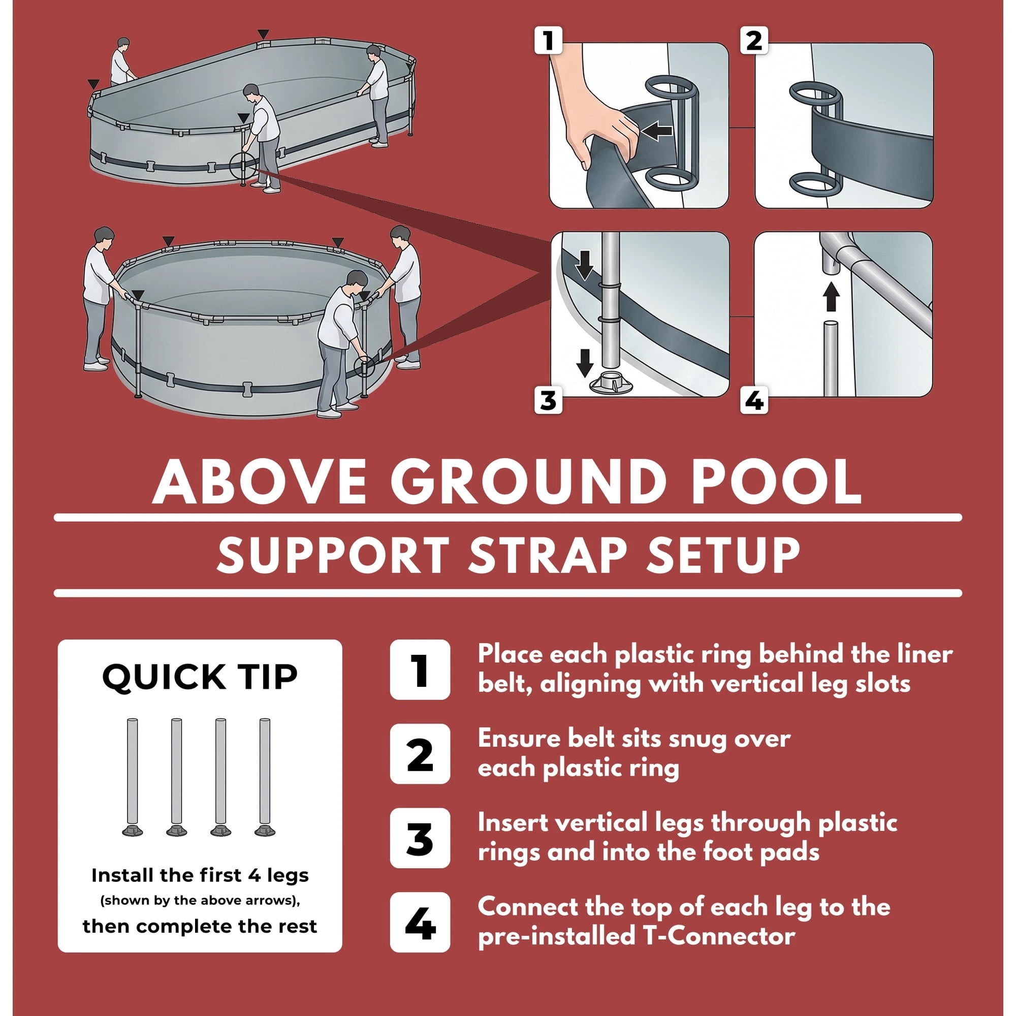 Coleman Power Steel 16 ft. x 42 in. Round Metal Frame Above Ground Pool Set image 3