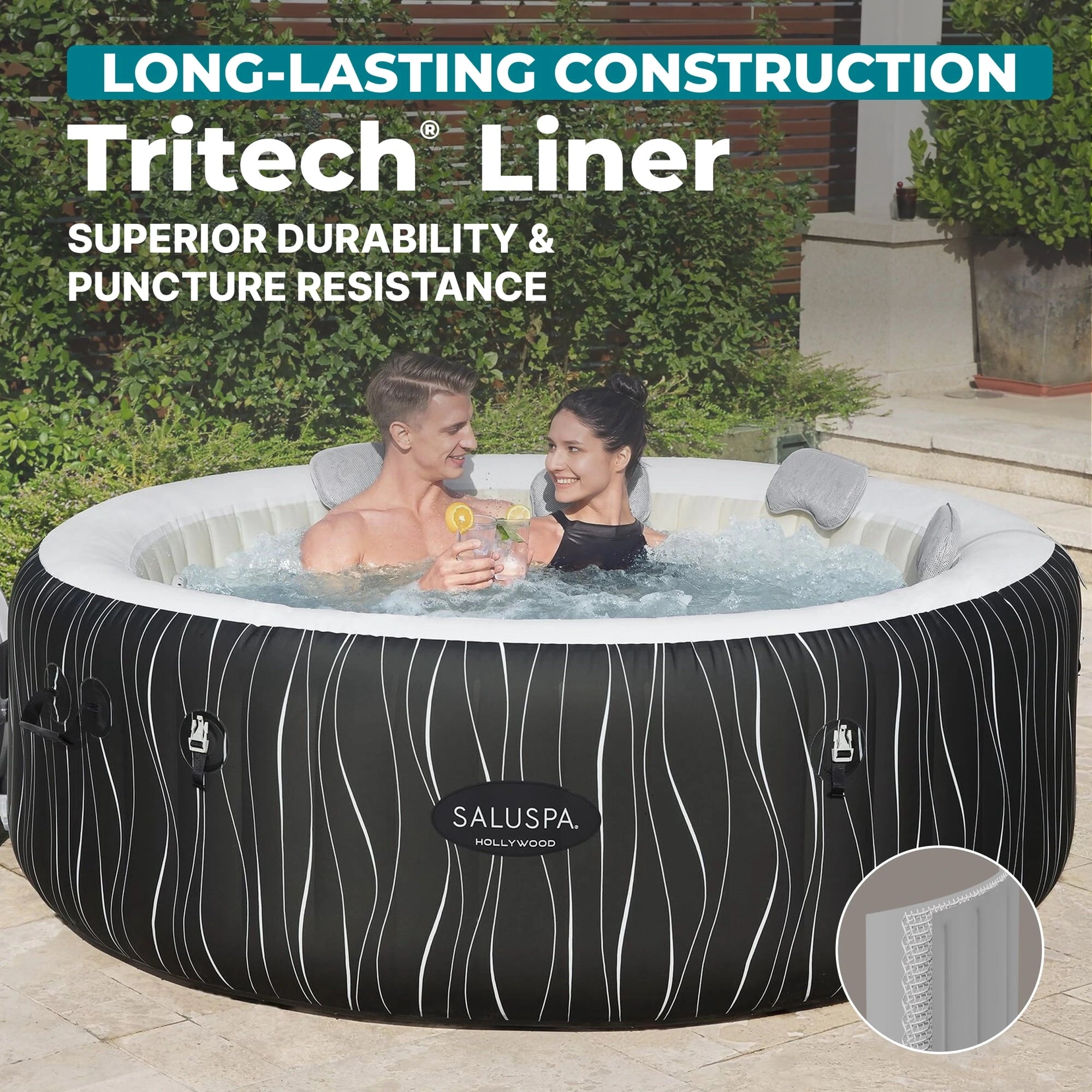 Bestway SaluSpa Hollywood Luxe 4-6 Person Inflatable Hot Tub, Round Energy-Efficient Spa, 77″ x 26″ image 8