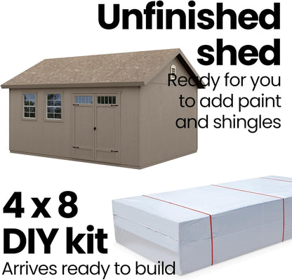 Handy Home Products Scarsdale 12×16 Do-it-Yourself Wooden Storage Shed with Floor image 3