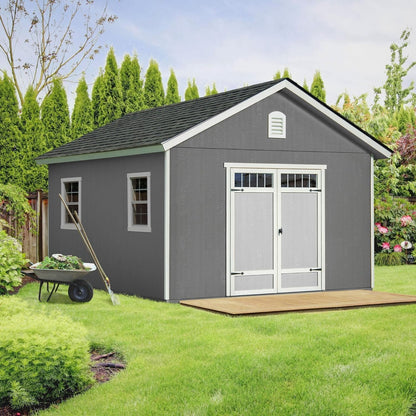 Handy Home Products Scarsdale 12×16 Do-it-Yourself Wooden Storage Shed with Floor image 1