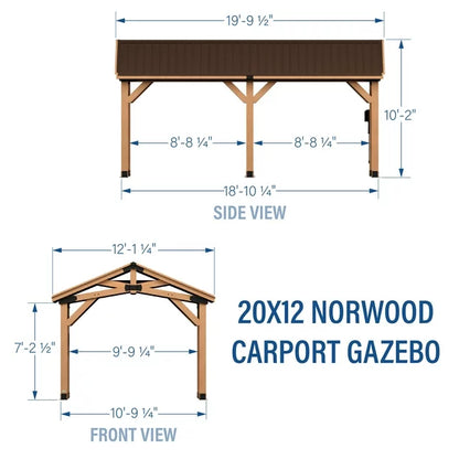 Backyard Discovery 20′ x 12′ Norwood Carport Gazebo image 4