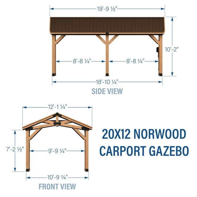 Backyard Discovery 20′ x 12′ Norwood Carport Gazebo image 4