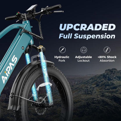 LEONX Aipas M2 Electric Mountain Bike – 1500W, 30MPH, 26″ Fat Tires image 4