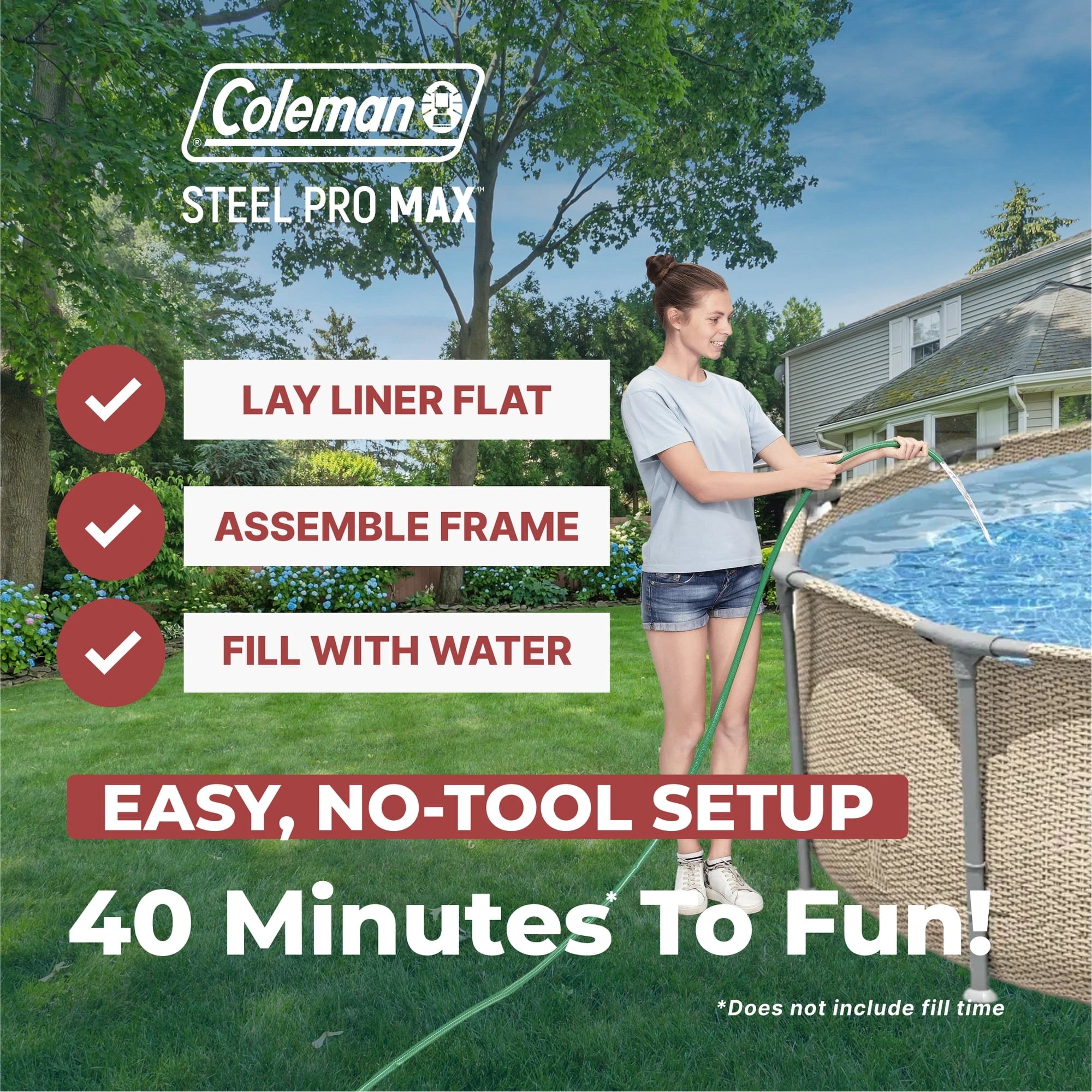 Coleman Steel Pro Max 14′ x 33″ Round Metal Frame Above Ground Pool Set image 2