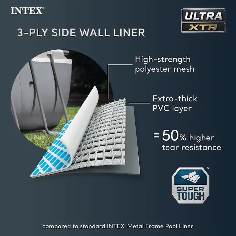 Intex 32′ x 16′ x 52″ Rectangular Ultra XTR Frame Above Ground Swimming Pool Set – 32 ft x 16 ft x 52 in image 5