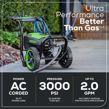 Greenworks 3000-PSI 2.0-GPM Cold Water Electric Pressure washer with 5 Spray Tips image 5