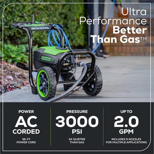 Greenworks 3000-PSI 2.0-GPM Cold Water Electric Pressure washer with 5 Spray Tips image 5