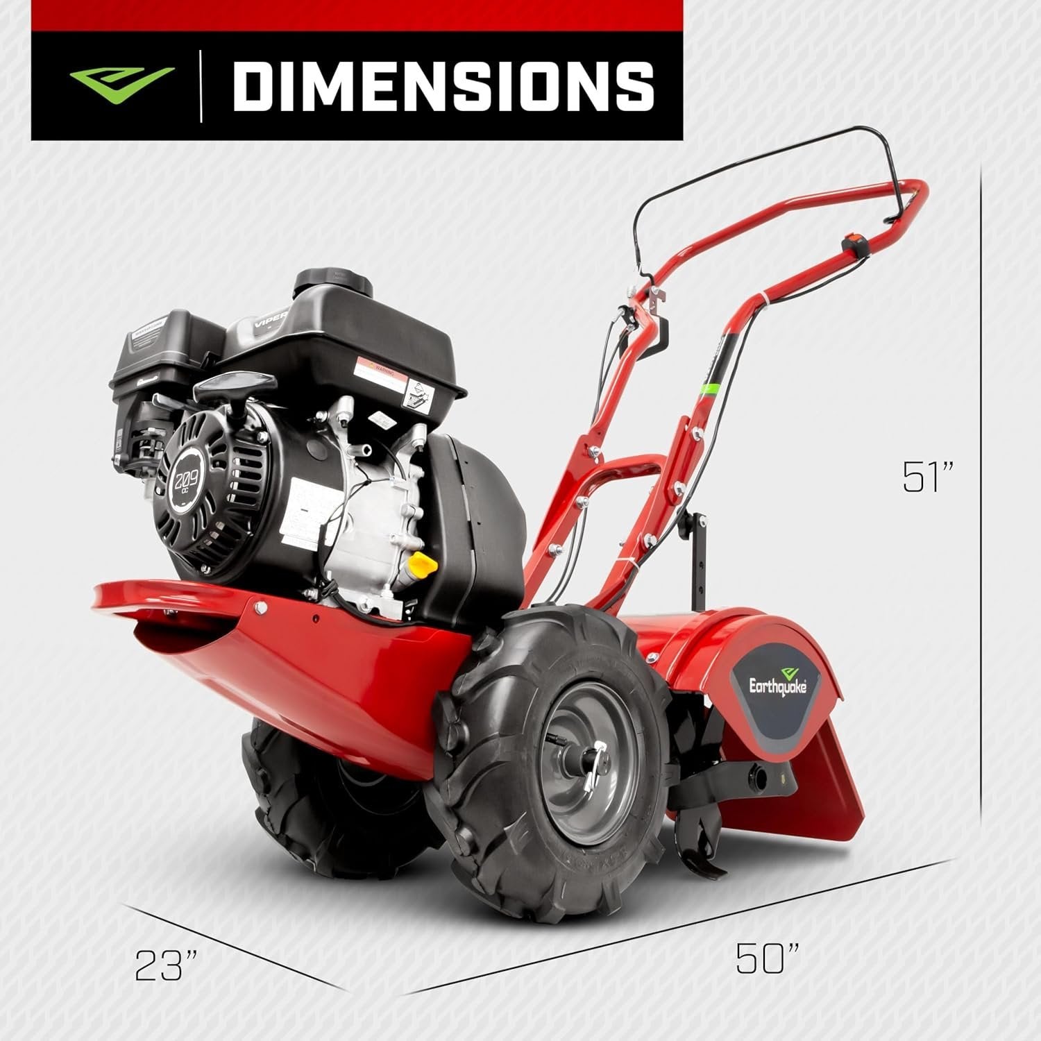 EARTHQUAKE Victory Rear Tine Tiller 209cc 4-Cycle Viper Engine Model 39381 Red/Black image 5