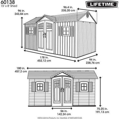 Lifetime 15′ x 8′ Shed (Side Entry) image 5
