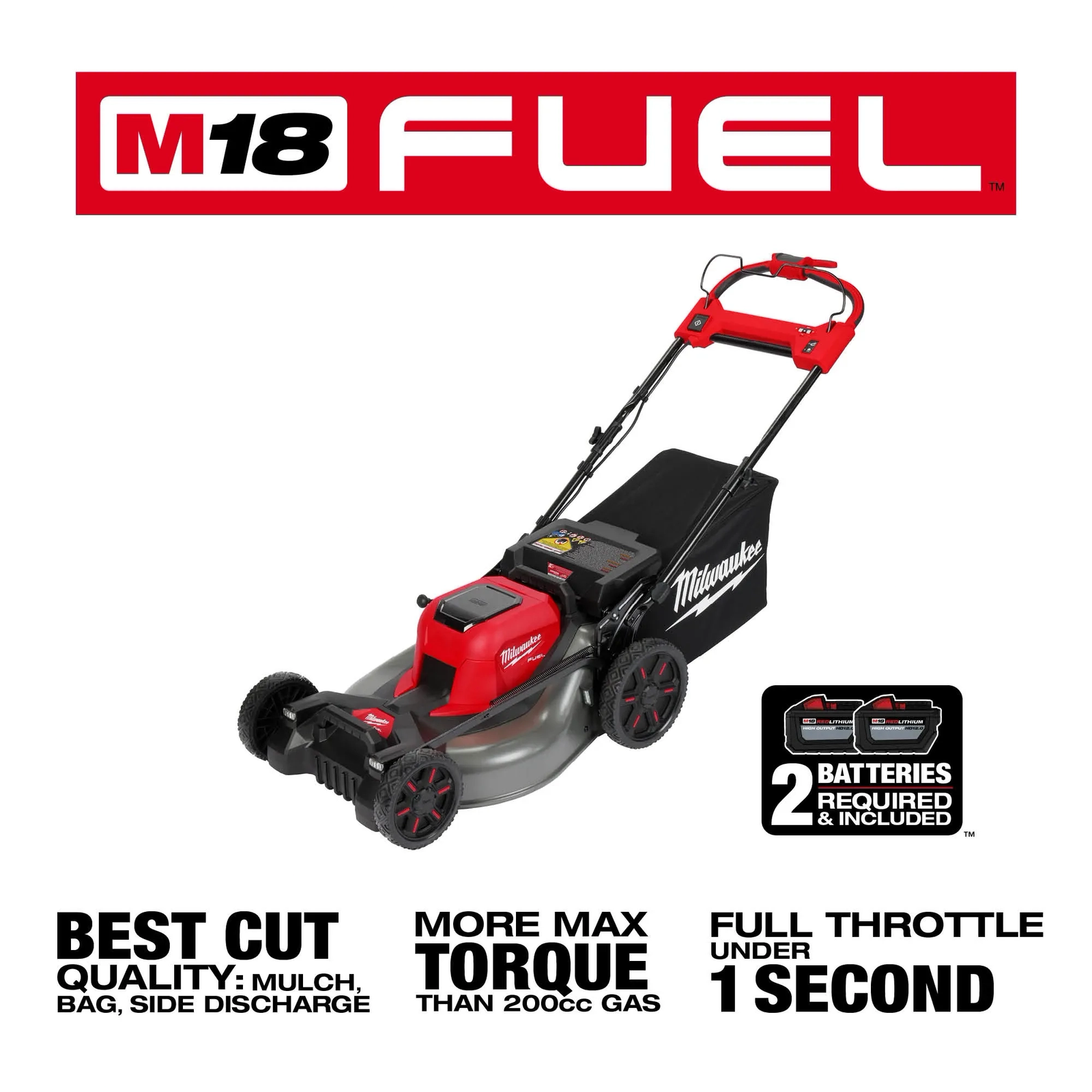 Milwaukee 2823-22HD M18 FUEL Self-Propelled Dual Battery Mower Kit image 2