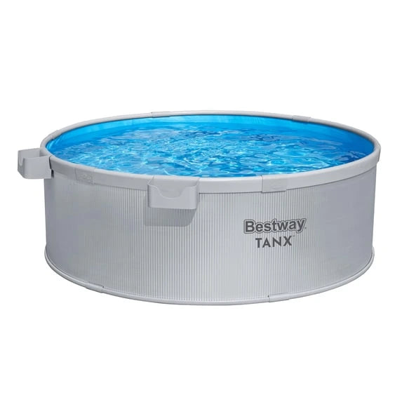 Bestway TANX 6′ x 24″ Round Above Ground Stock Tank Metal-Walled Above Ground Pool, All-in-One Set image 0