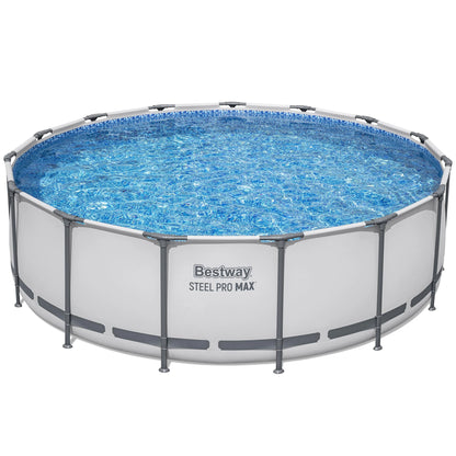 Bestway Steel Pro MAX 15′ x 48″ Prismatic Stone Pool Set| Durable Construction, Easy Assembly, and All-Inclusive Accessories – above ground pool set with filter pump, ladder, and pool cover image 9