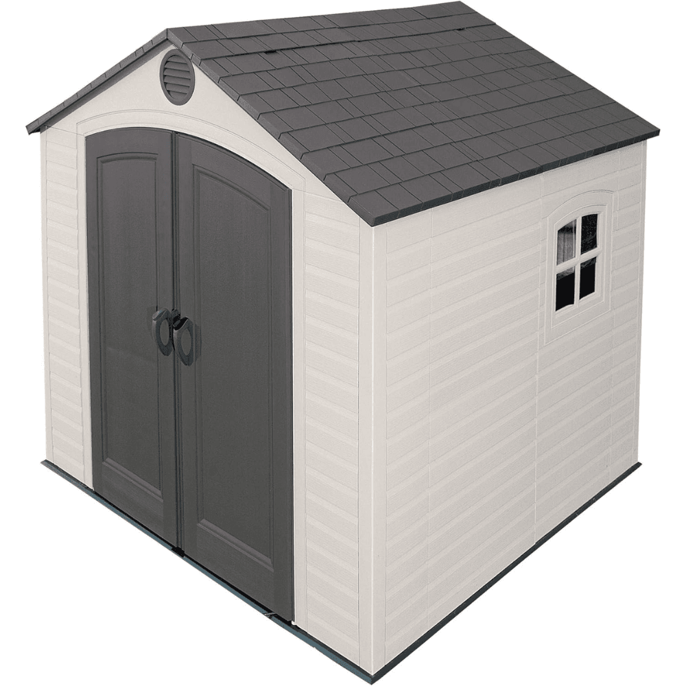 Lifetime 8’ x 7.5’ Outdoor Storage Shed, Light Brown image 0