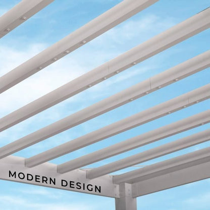 14×10 Windham Modern Steel Pergola With Sail Shade Soft Canopy image 13