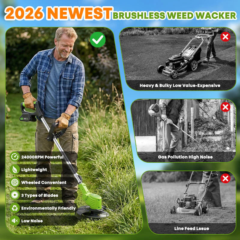 IToolMax 3 In 1 Cordless Grass Trimmer, Weed Eater and Edger image 4