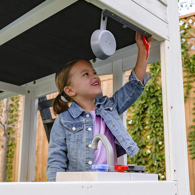 Wrangler Way Wooden Swing Set / Playset with Playhouse, 2 Slides and 3 Swings image 3