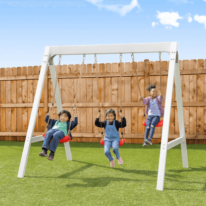 Sports power Vinyl-Covered Wood Swing Set – Classic & Durable for Outdoor Fun image 1