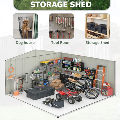 Patiowell 10 ft. W x 12 ft. D Size Upgrade Metal Storage Shed (119 sq. ft.) image 5