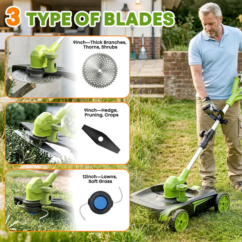 IToolMax 12-Inch Electric Weed Wacker & Eater with Detachable 4-Wheel Base image 6