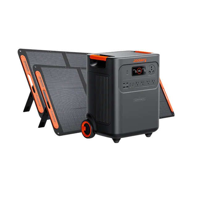 Jackery HomePower 3600 Plus Portable Power Station with 2x 200W Solar Panels, 3600W AC Output, 3584Wh LFP Solar Generator, Expandable up to 21kWh, Essential Home Backup for Home Use, Emergencies, RV image 0