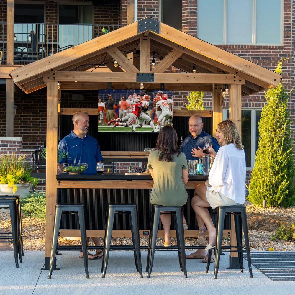 Backyard Discovery 9X6 Palisade Cedar & Steel Outdoor Bar image 11