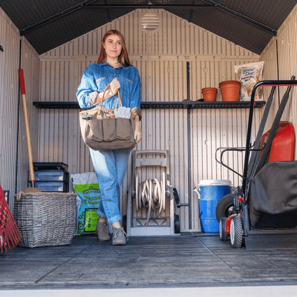 Lifetime 8 Ft. x 10 Ft. High-Density Polyethylene (Plastic) Outdoor Storage Shed with Steel-Reinforced Construction image 10