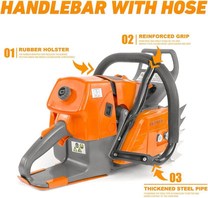 NEO-TEC Chainsaw NS892V 92CC Gas Chain Saw Fit 24/28/36/42 Inch Bar, For Big Wood Cutting, All Parts Fit MS660 066 G660 Chainsaws Without Bar image 2